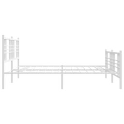 Berkfield Home Metal Bed Frame without Mattress with Footboard White 193x203cm - Size: 193x203 cm - thumbnail 5