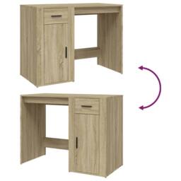 Berkfield Home Desk Sonoma Oak 100x49x75 cm Engineered Wood in Brown - Size: 100 x 49 x 75 cm - thumbnail 9