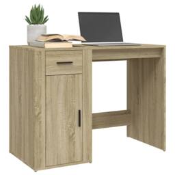 Berkfield Home Desk Sonoma Oak 100x49x75 cm Engineered Wood in Brown - Size: 100 x 49 x 75 cm - thumbnail 4