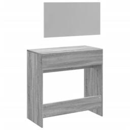 Berkfield Home Modern Dressing Table with Mirror Grey Sonoma 80x39x80 cm - Size: 80 x 39 x 80 cm - thumbnail 7