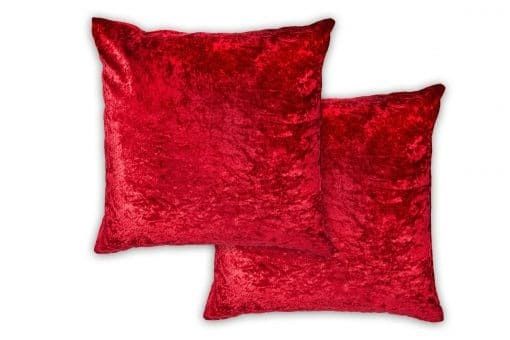 New Edge Blinds Crushed Velvet Cushion Cover in Red - Size: 43 cm x 43 cm - image 1