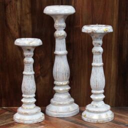 KDMD Medium Candle Stand - White Gold - thumbnail 3
