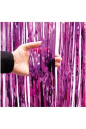 Netagon Metallic Tinsel Curtain 2M x 1M Pink - thumbnail 5