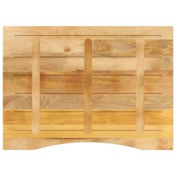 Berkfield Home Desk Top with Curve 110x80x2.5 cm Solid Wood Rough Mango in Brown - thumbnail 5