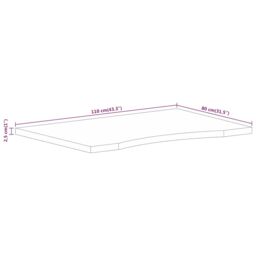 Berkfield Home Desk Top with Curve 110x80x2.5 cm Solid Wood Rough Mango in Brown - thumbnail 8