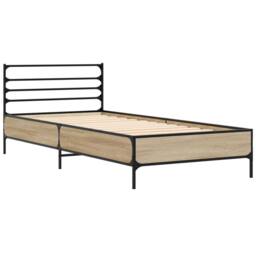 Berkfield Home Bed Frame without Mattress Sonoma Oak 90x200 cm in Light Oak - thumbnail 3