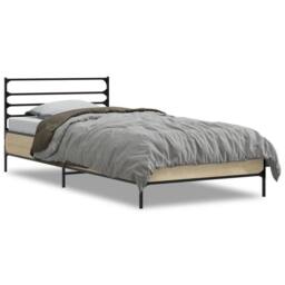Berkfield Home Bed Frame without Mattress Sonoma Oak 90x200 cm in Light Oak - thumbnail 1