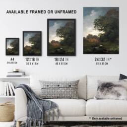 "Artery8 Landscape With Gray Weather Lundbye Framed Wall Art Print - Size: W12"" x H16""" - thumbnail 3