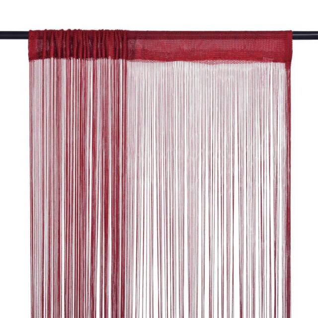 Berkfield Home String Curtains 2 pcs 100x250 cm Burgundy in Red - image 1
