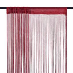 Berkfield Home String Curtains 2 pcs 100x250 cm Burgundy in Red - thumbnail 1