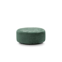 Abakus Direct Harriet Crushed Chenille Large Swivel Footstool in Rifle Green - thumbnail 1