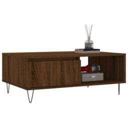 Berkfield Home Coffee Table Brown Oak 90x60x35 cm Engineered Wood - Size: 90 x 60 x 35 cm - thumbnail 3