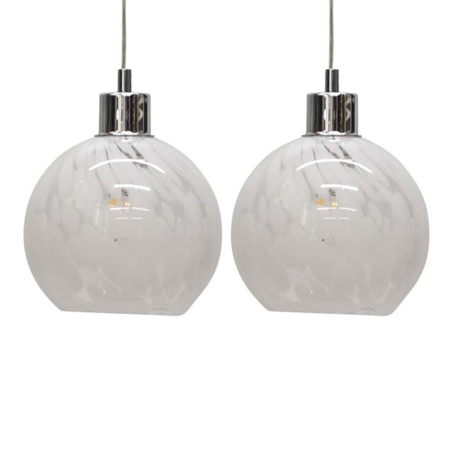 First Choice Lighting Set of 2 Confetti - White & Clear Glass Pendant Shades - image 1