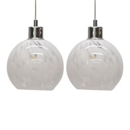 First Choice Lighting Set of 2 Confetti - White & Clear Glass Pendant Shades - thumbnail 1