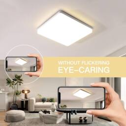 Goeco LED Ceiling Light 48 W 4500 K Modern Square IP 44 for Bathroom 30 cm in White - thumbnail 2