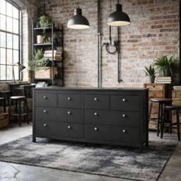 Wyld Haus Gossmere Matt Black Large 8 Drawer Chest