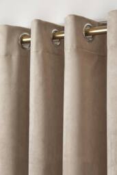 Laurence Llewelyn-Bowen Montrose' Velvet Blackout-Coated Pair of Eyelet Curtains in Natural - Size: 117 cm width x 183 cm drop - thumbnail 2