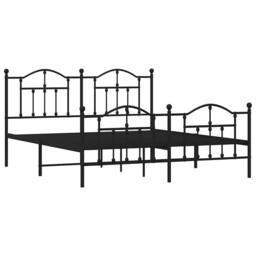 Berkfield Home Metal Bed Frame with Headboard & Footboard Black 183x213 cm - thumbnail 3