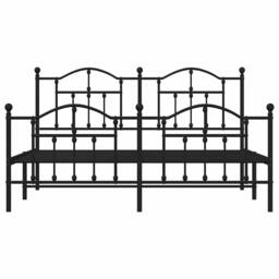 Berkfield Home Metal Bed Frame with Headboard & Footboard Black 183x213 cm - thumbnail 6