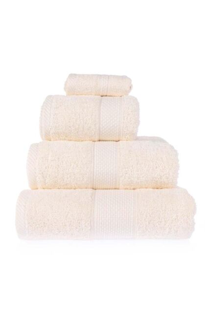 Homescapes 500 GSM Turkish Cotton Towel Soft, Absorbent & Quick-Drying in Cream - Size: Bath Sheet - image 1