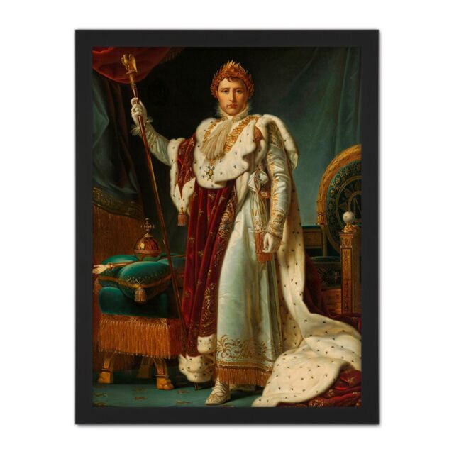 "Artery8 Wall Art Print Gerard Portrait Emperor Napoleon I Bonaparte Large Framed Wall Décor Art in White - Size: W18"" x H24""" - image 1