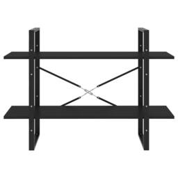 Berkfield Home 2-Tier Book Cabinet Black 100x30x70 cm Engineered Wood - Size: 100 x 30 x 70 cm - thumbnail 5