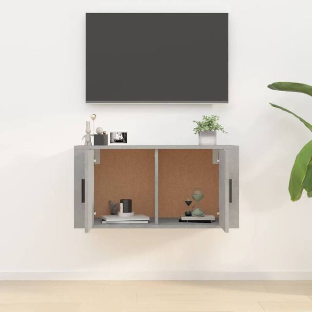 Berkfield Home Wall Mounted TV Cabinet Concrete Grey 80x34.5x40 cm - image 1