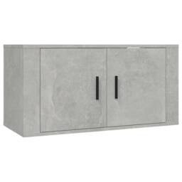 Berkfield Home Wall Mounted TV Cabinet Concrete Grey 80x34.5x40 cm - thumbnail 3