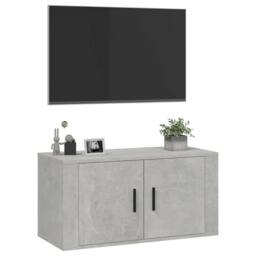Berkfield Home Wall Mounted TV Cabinet Concrete Grey 80x34.5x40 cm - thumbnail 4