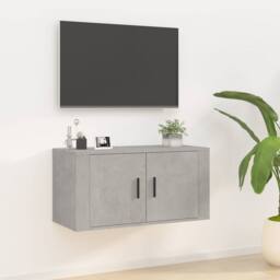 Berkfield Home Wall Mounted TV Cabinet Concrete Grey 80x34.5x40 cm - thumbnail 2