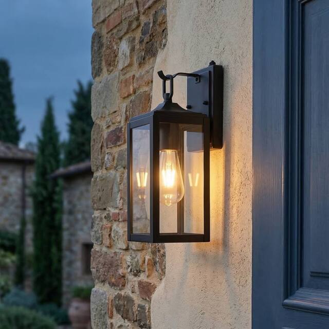 Living and Home Outdoor Wall Lamp in Black - image 1