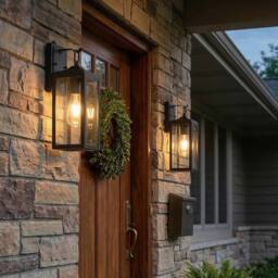 Living and Home Outdoor Wall Lamp in Black - thumbnail 4