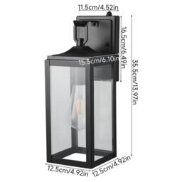 Living and Home Outdoor Wall Lamp in Black - thumbnail 7