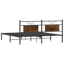 Berkfield Home Bed Frame without Mattress Smoked Oak 160x200 cm Engineered Wood in Brown - thumbnail 8
