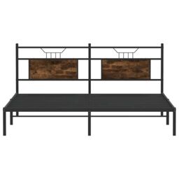 Berkfield Home Bed Frame without Mattress Smoked Oak 160x200 cm Engineered Wood in Brown - thumbnail 6