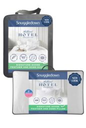 Snuggledown Hotel Goose Feather & Down 10.5 Tog All Year Round Duvet With 2 Pillows in White - Size: King
