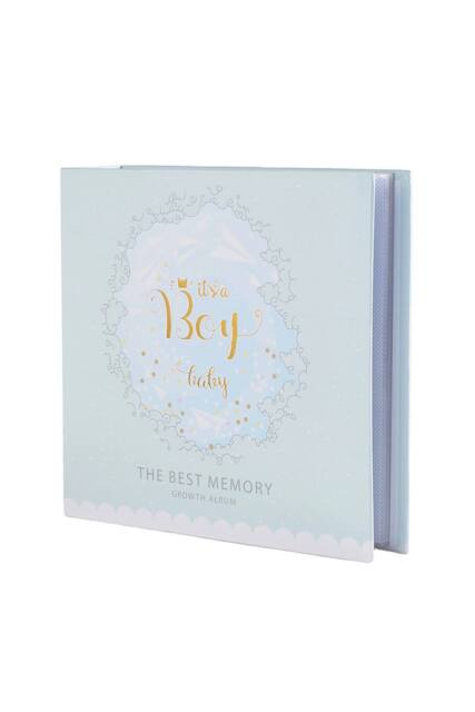 Living and Home 200 Pockets Baby Photo Album with Writing Space in Baby Blue - image 1