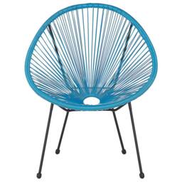 Wyld and Coco Blue PE Rattan Papasan Chair - Deep Seat Outdoor Garden Chair - thumbnail 4