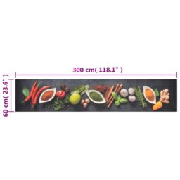Berkfield Home Kitchen Rug Washable Spices 60x300 cm Velvet - thumbnail 5