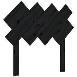 Berkfield Home Bed Headboard Black 92x3x81 cm Solid Wood Pine - Size: 92 x 3 x 81 cm - thumbnail 2
