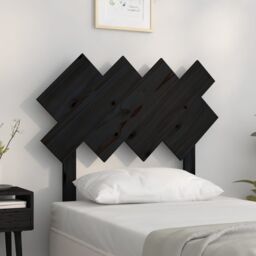 Berkfield Home Bed Headboard Black 92x3x81 cm Solid Wood Pine - Size: 92 x 3 x 81 cm - thumbnail 1