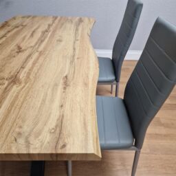 KOSY KOALA Wooden Dining Table with 4 Grey Chairs - Dining Kitchen Room Furniture in Brown - thumbnail 8