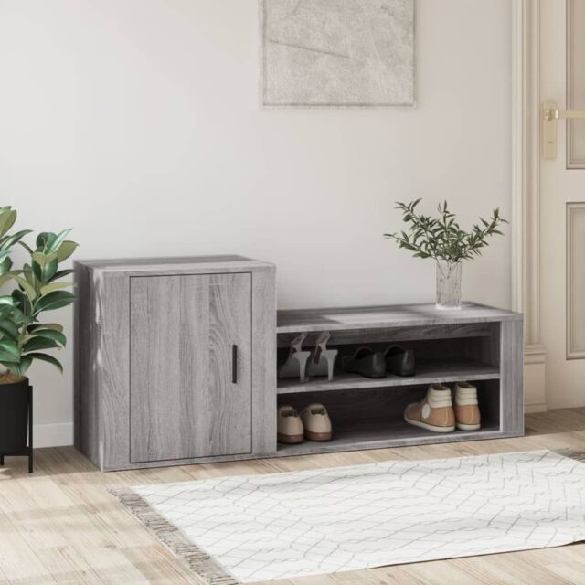 Berkfield Home Shoe Cabinet Grey Sonoma 130x35x54 cm Engineered Wood - Size: 130 x 35 x 54 cm - image 1