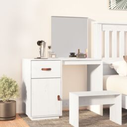 Berkfield Home Dressing Table White 95x50x134 cm Solid Wood Pine - Size: 95 x 50 x 134 cm