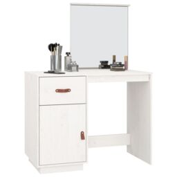 Berkfield Home Dressing Table White 95x50x134 cm Solid Wood Pine - Size: 95 x 50 x 134 cm - thumbnail 4