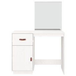 Berkfield Home Dressing Table White 95x50x134 cm Solid Wood Pine - Size: 95 x 50 x 134 cm - thumbnail 6