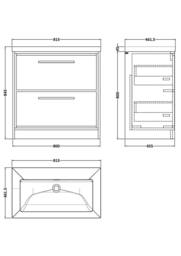 Balterley Bathroom 2 Soft-Close Drawer Floor Fireclay Basin, Green, 800mm in Green - thumbnail 2