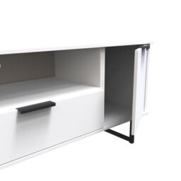 Ready Assembled 2 U Fuji 2 Door 1 Drawer Wide TV Unit (Ready Assembled) in White - thumbnail 6