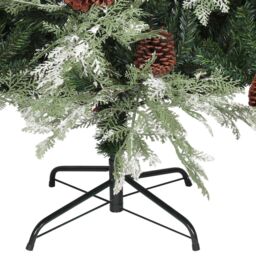 Berkfield Home Pre-lit Christmas Tree with Pine Cones Green&White 195 cm PVC&PE in Green - thumbnail 6