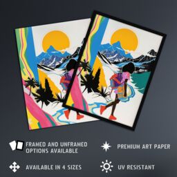 "Artery8 Hiking Outdoor Adventure Graphic Conceptual Art Wall Art Print - Size: W24"" x H32""" - thumbnail 2